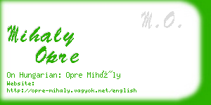 mihaly opre business card